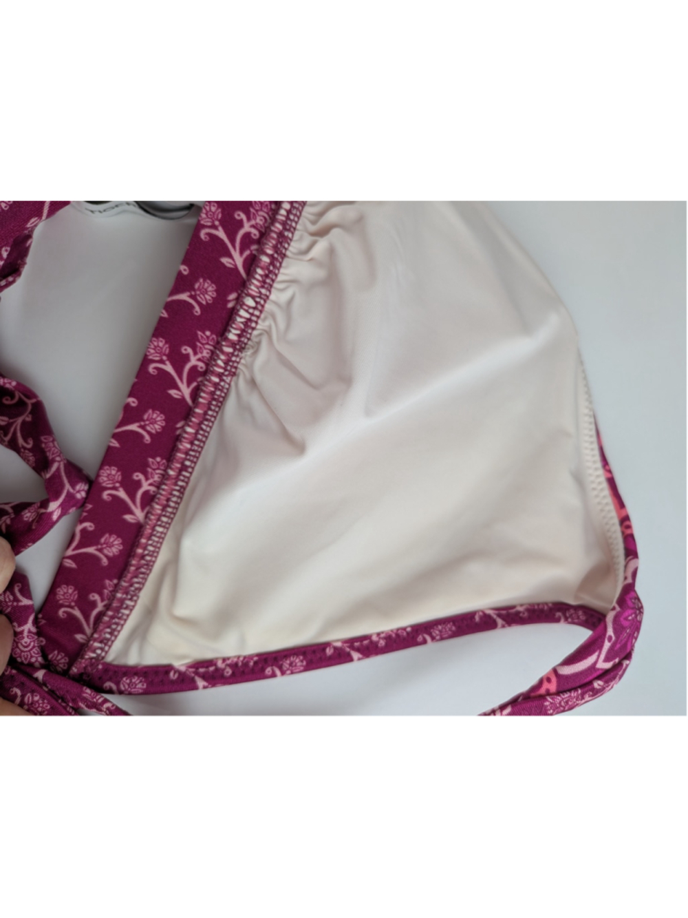 Tigerlily Magenta Pink Printed Floral Bikini Top Large - Picture 6 of 9